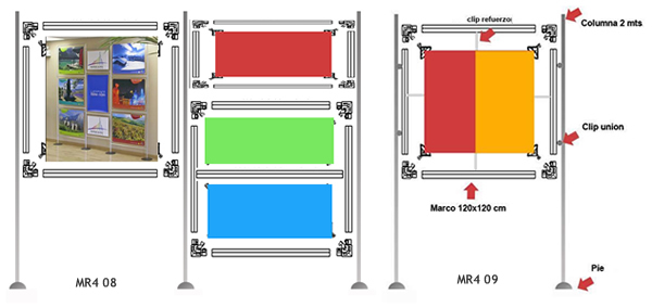 Marcos con resortes para grafica, Carteleria, Grafica, Promocion y Venta